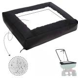 Broadcast Spreader Cover with Durable PVC Clear Window,420D Waterproof Fertilizer Spreader Cover fit Scotts Mini Spreaders for Lawns and Most Brands Lawn Spreader(Black,21.65X16.1 Inches) - Retail: $2