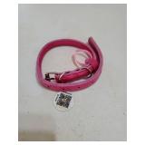 Rolled Leather Dog Collar Soft Round Collars, ID Tag for Small Medium Large Dogs (9-12 inch, Pink) - Retail: $13