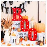 Halloween Decorations, BOO' Light Up Sign, LED Marquee Light Up Letters, Halloween Decor Indoor for Kitchen, Bedroom, Party, Tabletop - Retail: $10'