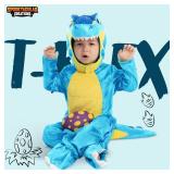 Spooktacular Creations Halloween Dinosaur Costume Kids, T-Rex Costume Outfit with Egg for Toddler Child Dress Up Party - Retail: $26
