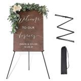 Easel Stand for Wedding Sign Poster 63'' Instant Display Easel for Floor Adjustable Metal Art Easel Black - Retail: $17