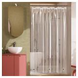 Shower Curtain Liner 60x72, Clear Plastic Shower Liner Lightweight PEVA Waterproof Shower Curtains for Bathroom with Magnets and Rustproof Grommet Holes - Retail: $7