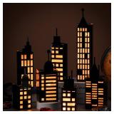 15 Pcs Hero Party Favor Boxes Skyscraper 3D City Box Skyline Buildings Heroes Candy Goodies Boxes Hero Theme Centerpiece Decorations Birthday Party Supplies(Warm) - Retail: $23