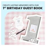 Great Lakes Memories GLM Adorable First Birthday Decorations - Guest Book Alternative for a 1st Birthday Celebration, 1st Birthday Boy or Baby Girl 1st Birthday Decorations