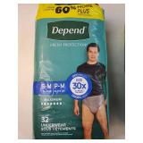 Depend Fresh Protection Adult Incontinence Underwear for Men  Maximum  S/M  Grey  32Ct - Retail: $24