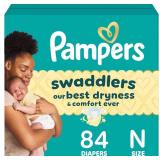 Pampers Swaddlers Diapers, Size 0 (up to 10 lbs), 84 Count, Absorbent, Keeps Baby Dry and Comfortable, Skin Safe Disposable Baby Diapers - Retail: $30