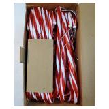 Solar Christmas Lights Outdoor Waterproof: 24-Pack Solar Candy Cane Christmas Decorations Outdoor Pathway Lights with Stakes 10 Modes, 144 LED Xmas Decorations for Yard Garden Holiday Decor. VISIBLE U