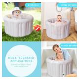 Inflatable Baby Bath Seat for Sitting Up XL, Inflatable Soft Tub for 24-36 Months, Anti - Collision with Temperature Sensing, Portable Toddler Bath Support for Home & Travel - Retail: $20