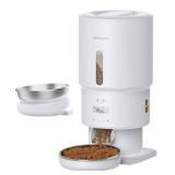 Automatic Cat Feeder - 5L Anti-Clog Cat Food Dispenser Keeps 2-15mm Dry Food Fresh, 10s Voice, 1-6 Meals/Day, Programmable Portions, 180-Day Battery Life, Easy to Clean Auto Pet Feeder for Small Dog -