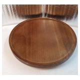 Round Decorative Tray Wood Bathroom Counter Organizer Farmhouse Kitchen Decor Wooden Riser for Soap Dish, Perfume, Candle, Sponge, 12 - Walnut - Retail: $21'