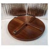 Round Decorative Tray Wood Bathroom Counter Organizer Farmhouse Kitchen Decor Wooden Riser for Soap Dish, Perfume, Candle, Sponge, 12 - Walnut - Retail: $21'