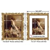 Gold 8x10 Picture Frame Vintage Antique Baroque for Wall or Tabletop Display, Ornate Gothic Victorian Frames Matted to 5x7 Photo - Retail: $30