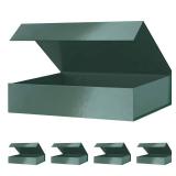 JINGUAN Green Gift Boxes 11x7.8x2.3 Inches, Shirt Gift Boxes for Presents Magnetic Closure for Clothes (5 Pack)