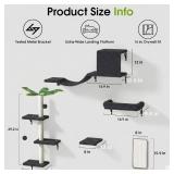 5-in-1 Cat Wall Shelves for 16 Inch Drywall: Space-Saving Wall Mounted Cat Shelves with Climbing, Perch & Lounge - Retail: $60