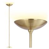 Floor Lamp, Torchiere Standing Lamp,20W 2000LM LED Tall Floor Lamp, Stepless Dimmable, Touch Control,50000hrs Lifespan, Pale Floor Lamps for Living Room, Standing Lamps for Bedroom, Gold - Retail: $65