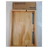 Wood Bedside Shelf for Bunk Bed & Top Bunk, College Dorm Room Essentials, Loft Nightstand, Floating Bed Side Table Tray Storage, Dorm Room Decor by Smallish - (Flexfit Bamboo, Natural). CRACK NEAR TWO