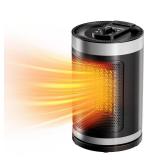 Electric Space Heater, Portable Small Space Heater with Temperature Sensor for Indoor Use, Digital Display, 1-12H Timer, Eco and Fan Mode,1500W PTC Ceramic Fast Safety Heat.  FAN DOES NOT BLOW. - Reta