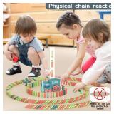 Domino Train Toys Kids Games - Automatic Stacking Creative Game 3+ Year Old - Stem Montessori Toy for Boys 4-6 - Summer Autistic Christmas Birthday Gifts 5 6 Toddler Ages 4-8 - Retail: $25