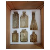 12pcs Glass Bud Vase Set, Small Gold Amber Flower Vases for Centerpieces in Bulk, Mini Vintage Vase for Wedding, Home, Table Decoration - Retail: $28