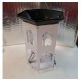 Metal Bird Feeder for Outdoor Hanging, Wild Bird Feeders with Circular Perch, Easy to Clean & Refill, 4 lbs Large Seed Capacity, White - Retail: $32