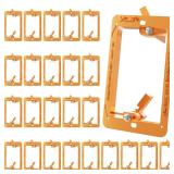 VCE Low Voltage Mounting Bracket Single Gang Wall Plate, Flush Low Voltage Box for Network, HDMI, Coaxial, Speaker, Telephone Cables, Orange, 25 Pack - Retail: $30