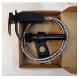 Bathroom Faucet Matte Black Modern Waterfall Bathroom Sink Faucet with Single Handle Suitable for 1 or 3 Holes, Supply Deck Plate and Hose - Retail: $29