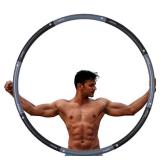 5lb Exercise Hoops for Adults, 40in Adjustable Hoola Hoop, Weighted Black Hoop, Fitness Hoop for Weight Loss, Abdominal Trainer Fitness Training, Fat Burning, Home Gym Core Workout - Retail: $40