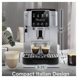 De'Longhi Magnifica Evo Espresso Machine, 5 Recipes.  POWERS ON. MISSING PARTS. See Photos. - Retail: $650
