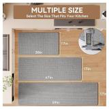 Long Kitchen Runner Rugs Sets of 2 PCS Non Slip Washable, Linen-Like 0.3' Thick Cushioned Absorbent Kitchen Mats for Floor, Mild Anti-Fatigue Sink Laundry Standing Mat, Gray 17'x30'+17'x71' Long Kitchen Runner Rugs Sets of 2 PCS Non Slip Washable, Linen-Like 0.3' Thick Cushioned Absorbent Kitchen Mats for Floor, Mild Anti-Fatigue Sink Laundry Standing Mat, Gray 17'x30'+17'x71'
