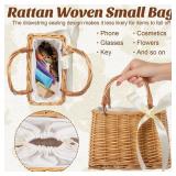 PRETYZOOM Rattan Woven Small Bag Decorative Flower Basket with Handle Portable Storage Basket for Wedding Party Home Garden Decor PRETYZOOM Rattan Woven Small Bag Decorative Flower Basket with Handle Portable Storage Basket for Wedding Party Home Garden Decor