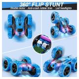 Remote Control Car, RC Cars Toys for Kids Ages 6-12, 4WD Stunt Car with LED Lights & 360 Flips, 2.4GHz, Upgraded USB-C Modular Batteries, 8-10 Year Old Boys Birthday Gift 1-Blue Remote Control Car, RC Cars Toys for Kids Ages 6-12, 4WD Stunt Car with LED Lights & 360 Flips, 2.4GHz, Upgraded USB-C Modular Batteries, 8-10 Year Old Boys Birthday Gift 1-Blue