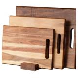 WOODEN WHIMSY Wood Cutting Boards Set of 3 PCS for Kitchen, Large Wooden Cutting Board Set with Handle, Thick Chopping Board, Butcher Block Wooden Trays for Meat, Fruit Vegetable and Cheese WOODEN WHIMSY Wood Cutting Boards Set of 3 PCS for Kitchen, Large Wooden Cutting Board Set with Handle, Thick Chopping Board, Butcher Block Wooden Trays for Meat, Fruit Vegetable and Cheese