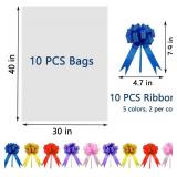 HANDMD 110 PCS Large Cellophane Bags, 30x 40 Inches Clear Cello Bags, with 10PCS Floral Ribbons, Large Basket Bag, Plastic Cellophane Gift Bag, Perfect for Gift Baskets HANDMD 110 PCS Large Cellophane Bags, 30x 40 Inches Clear Cello Bags, with 10PCS Floral Ribbons, Large Basket Bag, Plastic Cellophane Gift Bag, Perfect for Gift Baskets