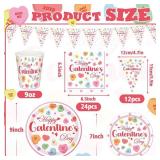 Qinyoung 25 Set Galentines Day Party Decoration Conversation Candy Heart Tableware Set Conversation Heart Disposable Paper Plates Napkins and Cups Happy Galentines Banner for Valentines Party Supplies Qinyoung 25 Set Galentines Day Party Decoration Conversation Candy Heart Tableware Set Conversation Heart Disposable Paper Plates Napkins and Cups Happy Galentines Banner for Valentines Party Supplies
