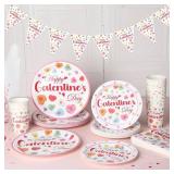 Qinyoung 25 Set Galentines Day Party Decoration Conversation Candy Heart Tableware Set Conversation Heart Disposable Paper Plates Napkins and Cups Happy Galentines Banner for Valentines Party Supplies Qinyoung 25 Set Galentines Day Party Decoration Conversation Candy Heart Tableware Set Conversation Heart Disposable Paper Plates Napkins and Cups Happy Galentines Banner for Valentines Party Supplies
