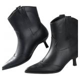 Kitten Heel Ankle Boots for Women Cowgirl Boots Womens Cowboy Booties Pointed Toe Dress Western Short Shoes Size 9.5 Kitten Heel Ankle Boots for Women Cowgirl Boots Womens Cowboy Booties Pointed Toe Dress Western Short Shoes Size 9.5