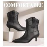Kitten Heel Ankle Boots for Women Cowgirl Boots Womens Cowboy Booties Pointed Toe Dress Western Short Shoes Size 9.5 Kitten Heel Ankle Boots for Women Cowgirl Boots Womens Cowboy Booties Pointed Toe Dress Western Short Shoes Size 9.5