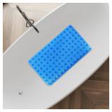 Splash Home Order Bathtub Mat Non-Slip, Shower Mat with 112 Suction Cups and Drain Holes Bath Mat for Tub, 27 L x 14 W Inches, Machine Washable, PVC - Blue Splash Home Order Bathtub Mat Non-Slip, Shower Mat with 112 Suction Cups and Drain Holes Bath Mat for Tub, 27 L x 14 W Inches, Machine Washable, PVC - Blue