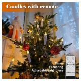 30 pcs Christmas Tree Candles with Clips, 4'Taper Candle Stick with Remote Timer and dimmable, Waterproof White Flameless Mini Window Candle Battery Operated for Trees Wreath 30 pcs Christmas Tree Candles with Clips, 4'Taper Candle Stick with Remote Timer and dimmable, Waterproof White Flameless Mini Window Candle Battery Operated for Trees Wreath