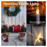 30 pcs Christmas Tree Candles with Clips, 4'Taper Candle Stick with Remote Timer and dimmable, Waterproof White Flameless Mini Window Candle Battery Operated for Trees Wreath 30 pcs Christmas Tree Candles with Clips, 4'Taper Candle Stick with Remote Timer and dimmable, Waterproof White Flameless Mini Window Candle Battery Operated for Trees Wreath