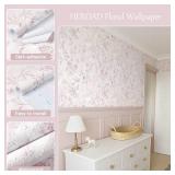 60 ROLLS - of Heroad Floral Peel and Stick Wallpaper Pink Contact Paper Vintage Boho Wallpaper Peel and Stick Removable Watercolor Flower Contact Paper for Bedroom Cabinet Decoration Self-adhesive Vin 60 ROLLS - of Heroad Floral Peel and Stick Wallpaper Pink Contact Paper Vintage Boho Wallpaper Peel and Stick Removable Watercolor Flower Contact Paper for Bedroom Cabinet Decoration Self-adhesive Vin
