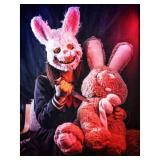 BESSEEK Halloween Scary Mask Bear Rabbit Bunny Mask, Bloody Plush Animal Head Mask, Cosplay Costume Props Halloween Party BESSEEK Halloween Scary Mask Bear Rabbit Bunny Mask, Bloody Plush Animal Head Mask, Cosplay Costume Props Halloween Party
