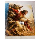3 Pieces Biblical Saving the Lamb Wall Art 16x12 3 Pieces Biblical Saving the Lamb Wall Art 16x12