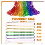 24 PCS Rainbow Beads Necklaces, 33' Round Pride Beaded Bulk, LGBT Colorful Plastic Bead Necklaces, 6 Colors Pride Month Parade Throw Accessories Stuff for Gay Lesbian Party Supplies Decorations 24 PCS Rainbow Beads Necklaces, 33' Round Pride Beaded Bulk, LGBT Colorful Plastic Bead Necklaces, 6 Colors Pride Month Parade Throw Accessories Stuff for Gay Lesbian Party Supplies Decorations