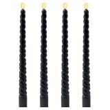 4 Pack 11.5 Inch Black Spiral Taper Candles, Solid Color Thin Candlesticks, Dripeless and Unscented Long Dinner Candle for Home Decoration Halloween Party Celebration 4 Pack 11.5 Inch Black Spiral Taper Candles, Solid Color Thin Candlesticks, Dripeless and Unscented Long Dinner Candle for Home Decoration Halloween Party Celebration