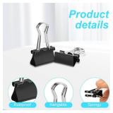 Ufmarine 120 Pcs Mini Binder Clips, Small Binder Clips Black, 15mm Paper Clips for Office Ufmarine 120 Pcs Mini Binder Clips, Small Binder Clips Black, 15mm Paper Clips for Office