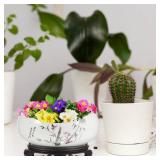 Blue and White Porcelain Hydroponic Planter Pot with Base 6.9 Inch Chinese Style Ceramic Lotus Flower Pot for Indoor Garden and Home Decoration Blue and White Porcelain Hydroponic Planter Pot with Base 6.9 Inch Chinese Style Ceramic Lotus Flower Pot for Indoor Garden and Home Decoration