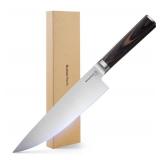 JF Mark Japanese Chef Knife 8 Inch - High Carbon Stainless Steel Knife, Ergonomic Wood Handle - Ultra Sharp Knife for Chopping, Slicing, Dicing and Mincing - Professional Kitchen Knife in a Gift Box JF Mark Japanese Chef Knife 8 Inch - High Carbon Stainless Steel Knife, Ergonomic Wood Handle - Ultra Sharp Knife for Chopping, Slicing, Dicing and Mincing - Professional Kitchen Knife in a Gift Box