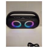 onn Portable FM Boombox with LED Lighting onn Portable FM Boombox with LED Lighting