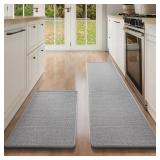 Long Kitchen Runner Rugs Sets of 2 PCS Non Slip Washable, Linen-Like 0.3' Thick Cushioned Absorbent Kitchen Mats for Floor, Mild Anti-Fatigue Sink Laundry Standing Mat, Gray 17'x30'+17'x71' Long Kitchen Runner Rugs Sets of 2 PCS Non Slip Washable, Linen-Like 0.3' Thick Cushioned Absorbent Kitchen Mats for Floor, Mild Anti-Fatigue Sink Laundry Standing Mat, Gray 17'x30'+17'x71'